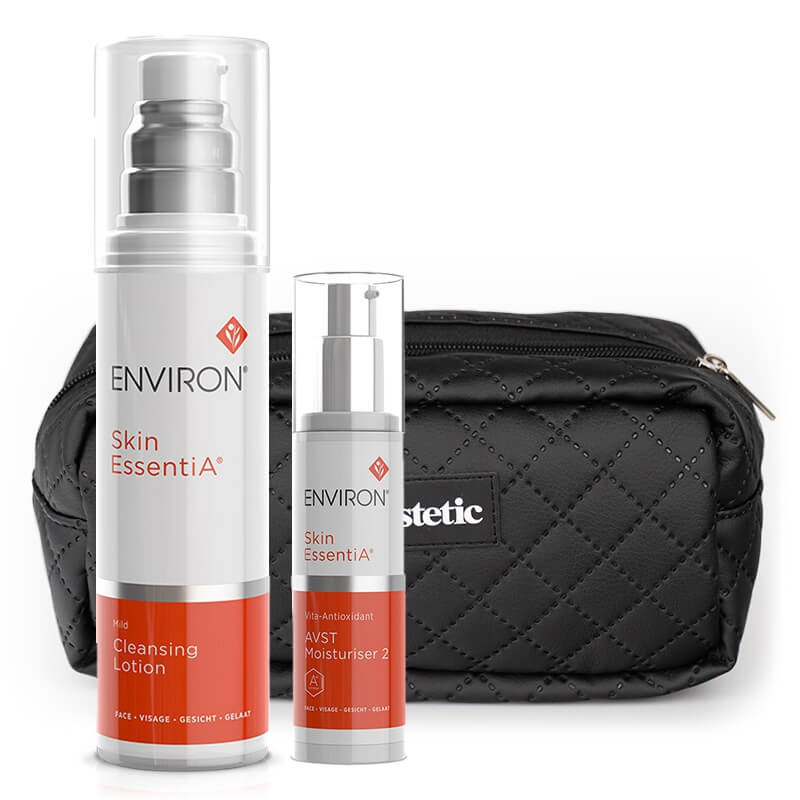 Environ Mild Cleansing Lotion + AVST 2 + Kosmetyczka Topestetic Gratis ZESTAW Lotion zmywający 200 ml + Krem 50 ml + Kosmetyczka 1 szt