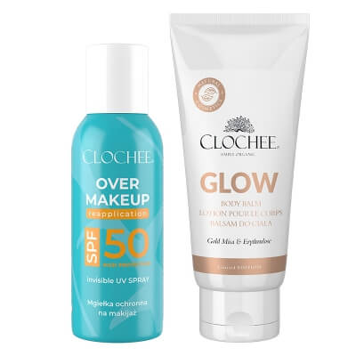 Clochee Ready For Sun ZESTAW Mgiełka do twarzy 75 ml + Rozświetlający balsam do ciała 100 ml