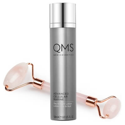 QMS Day And Night Cream + Roller Gratis ZESTAW Zaawansowany krem z komórkami macierzystymi 50 ml + Roller do masażu twarzy z różowego kwarcu 1 szt
