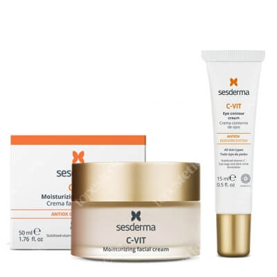 Sesderma C-VIT Moisturizing Facial Cream + Eye Contour Cream ZESTAW Krem nawilżający 50 ml + Krem pod oczy 15 ml