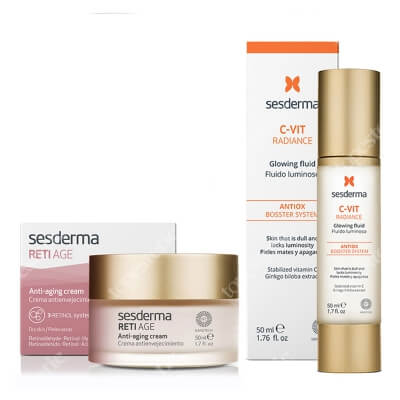 Sesderma Reti Age Cream Anti Aging + C-VIT Radiance ZESTAW Krem przeciwzmarszczkowy 50 ml + Krem rozświetlający 50 ml