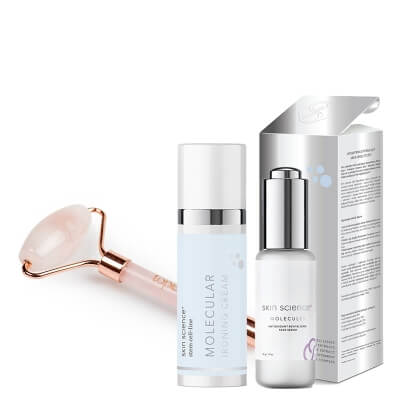 Skin Science Young Skin Ritaual ZESTAW Odmładzające serum do twarzy 30 ml + Krem opóźniający objawy starzenia 50 g + Roller do masażu twarzy z różowego kwarcu 1 szt