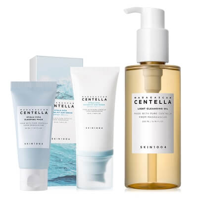Skin1004 All Day Care ZESTAW Olejek myjący do twarzy 200 ml + Krem przeciwsłoneczny SPF 50+ PA++++ 50 ml + Maska do twarzy na noc 30 ml