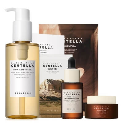 Skin1004 Favorite Set ZESTAW Serum 30 ml + Krem 15 ml + Maska w płachcie z probiotykami 22 ml + Olejek myjący 200 ml + Maska w płachcie z wąkrotą azjatycką 1 szt.