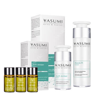 Yasumi Złuszczanie i Nawodnienie ZESTAW Peeling 30 ml + Ampułka nawilżająca 3 ml x 3 + Krem nawadniający 50 ml